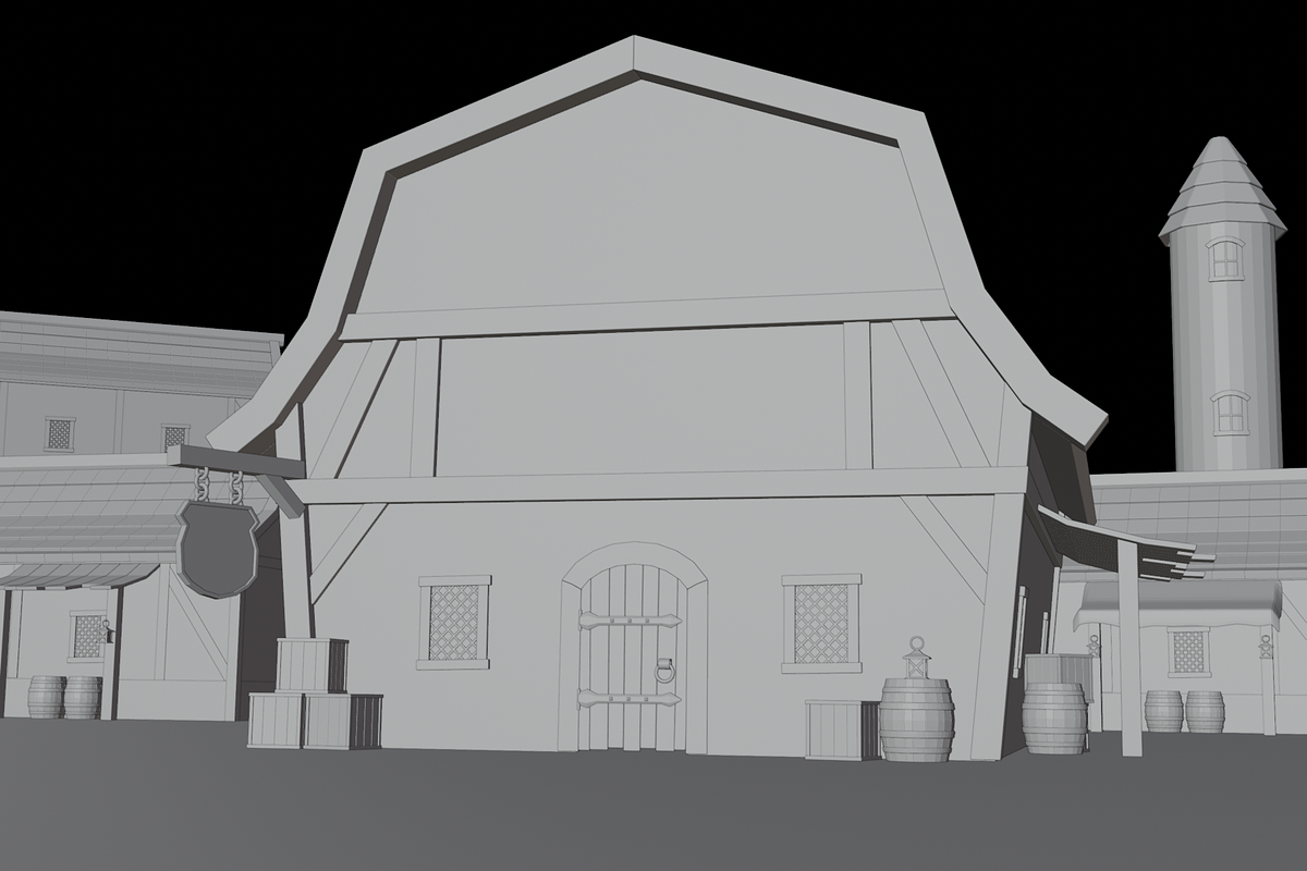 Stylized 3D Medieval Tavern, a Scene 3D Model by Dudukbersama (Photo 3 of 3)