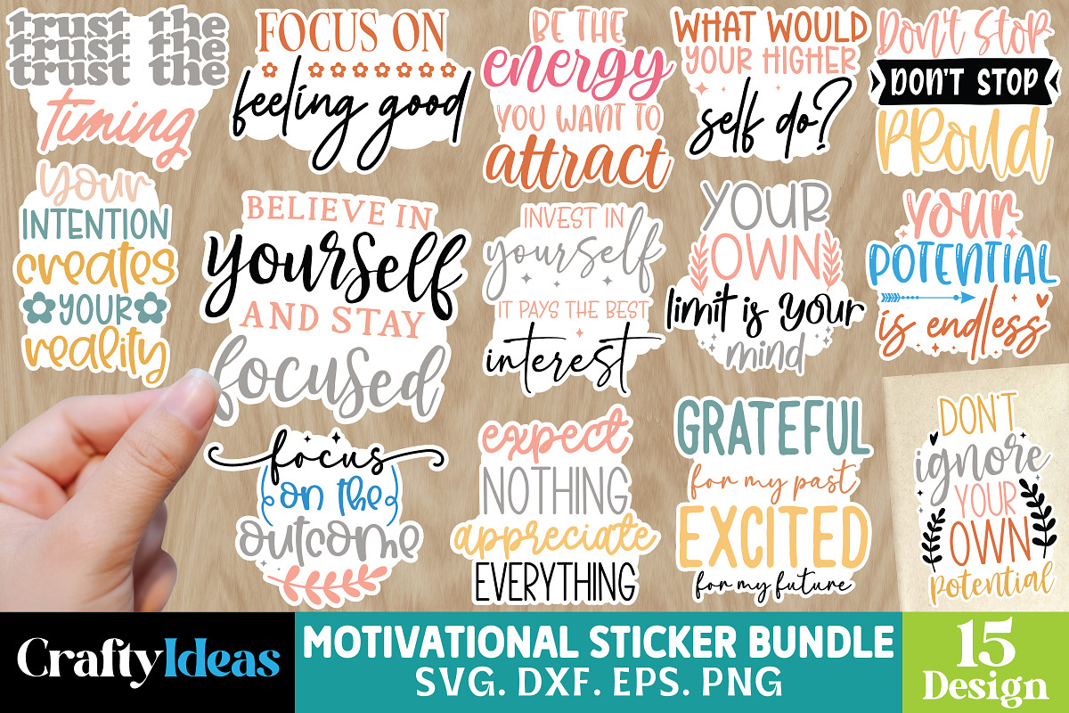 Motivational Sticker Bundle, a Graphic by Buycreativedesign (Photo 1 of 7)