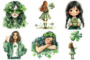 Watercolor Girl St. Patrick's Clipar, an Illustration by Daily.Designs (Thumbnail 7 of 8)