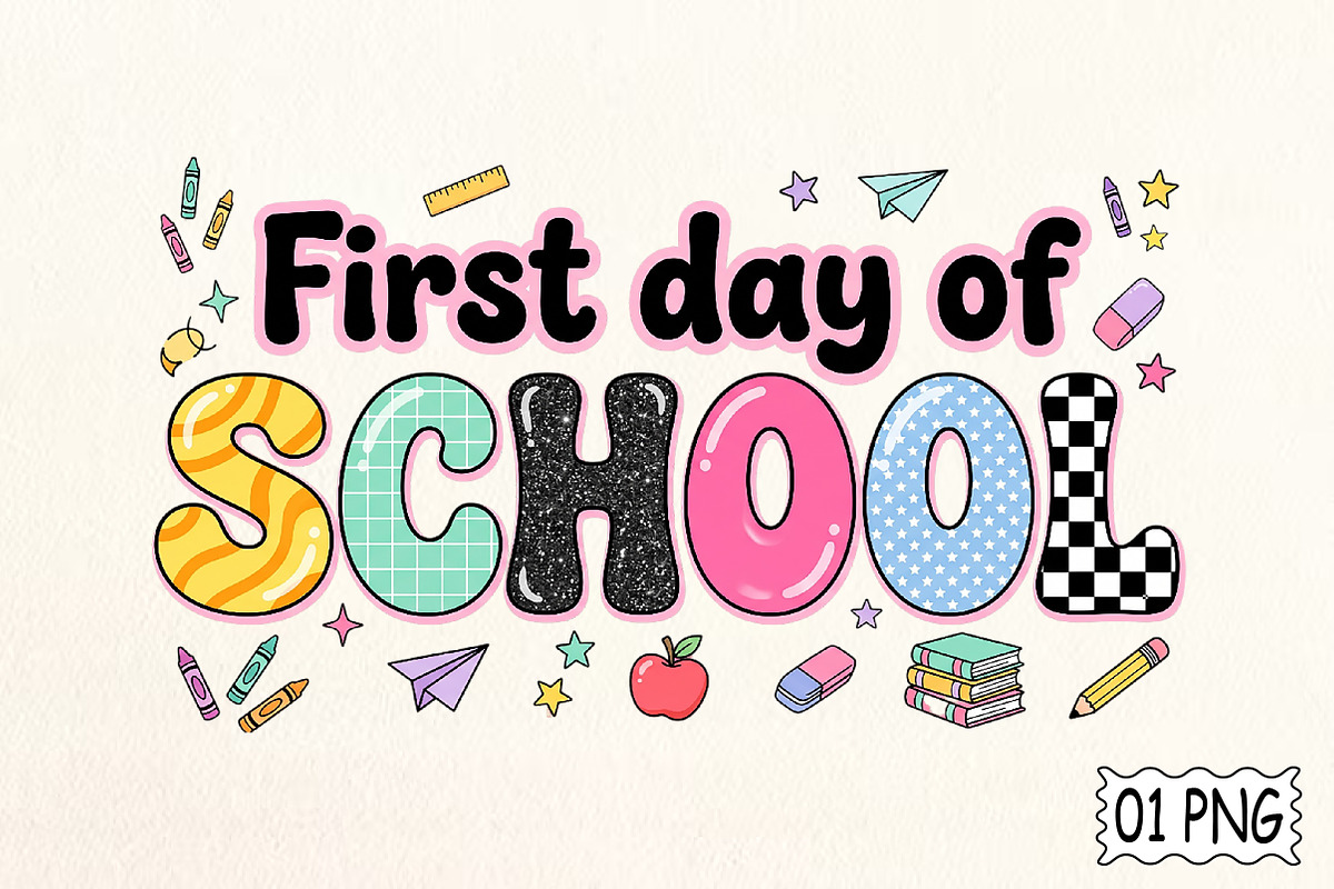 Coquette First Day Of School Png, an Education Illustration by Pixels.Craft (Photo 1 of 7)