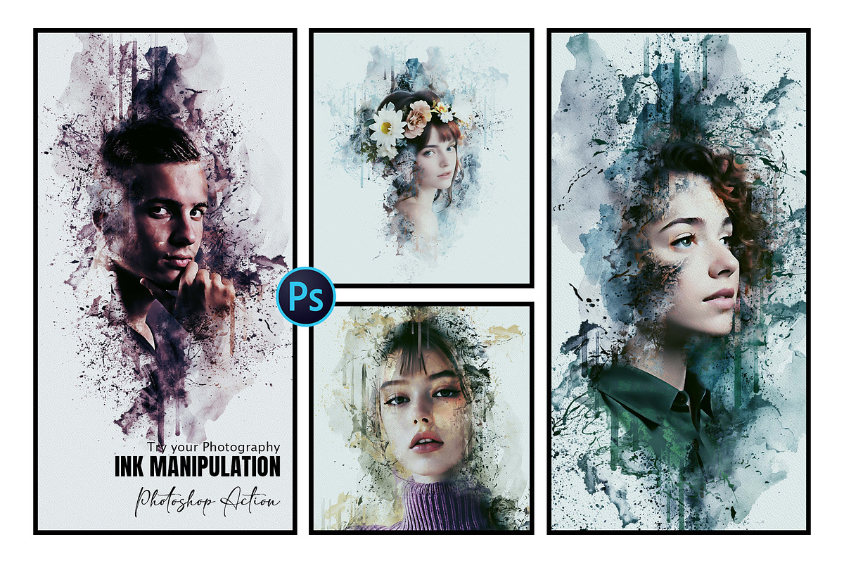 Ink Manipulation Photoshop Action, an Action Add-On by Photoshop Action (Photo 1 of 10)