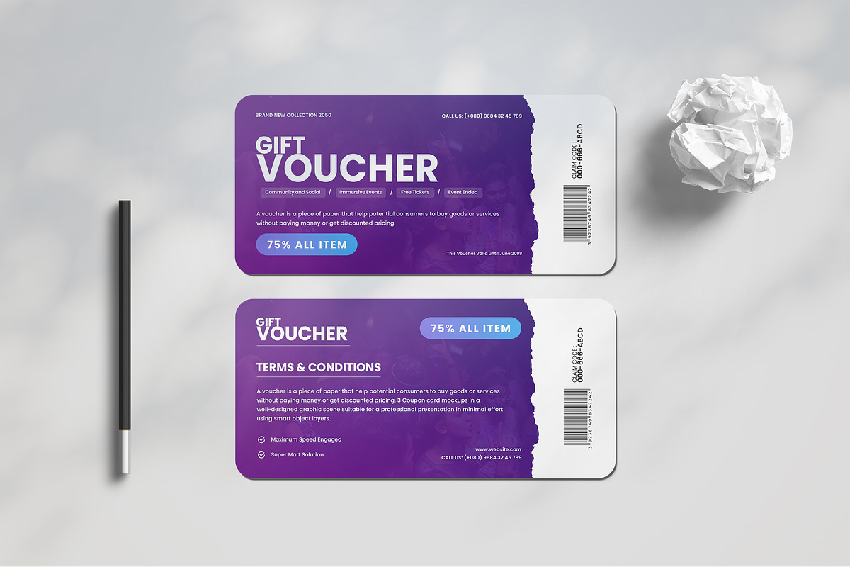 Gift Voucher Template 01, a Card Template by graphix_shiv
