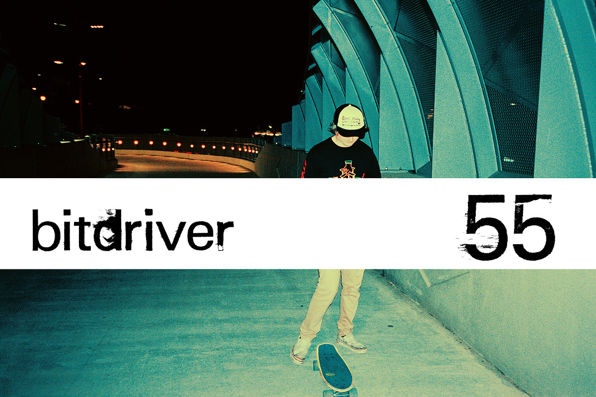 Bitdriver 55 - OpenType SVG Font, a Sans Serif Font by DriverDesign (Photo 1 of 8)