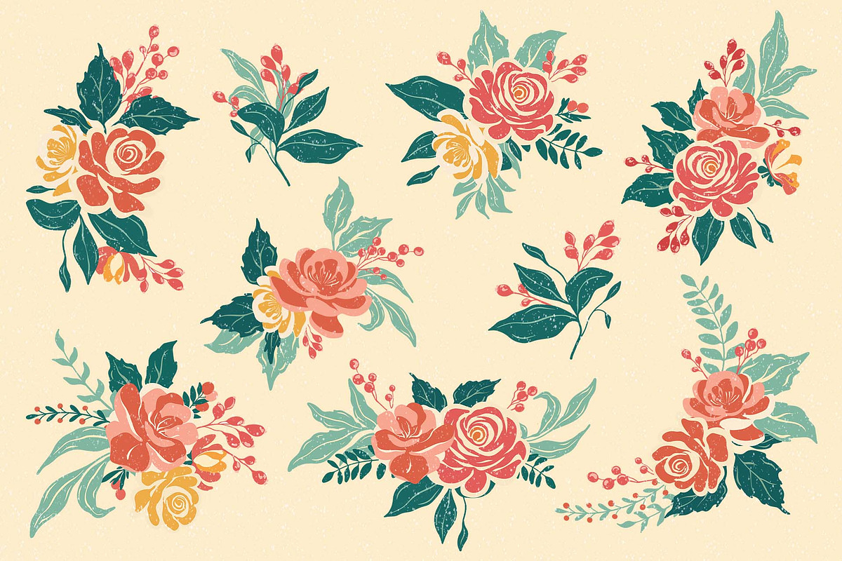 Retro Christmas Joy Assets, a Decorative Illustration by Papatongartist (Photo 4 of 9)