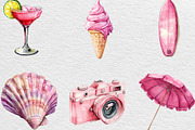 Pink Coquette Hello Summer Clipart, an Illustration by Black Bird Studio (Thumbnail 5 of 6)