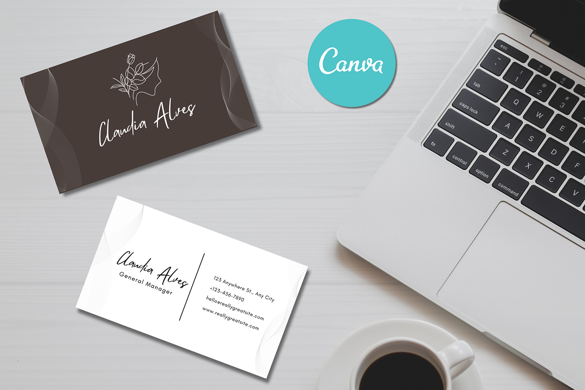 Canva Business Card Template, a Business Card Template by WynterLife Studio (Photo 3 of 4)