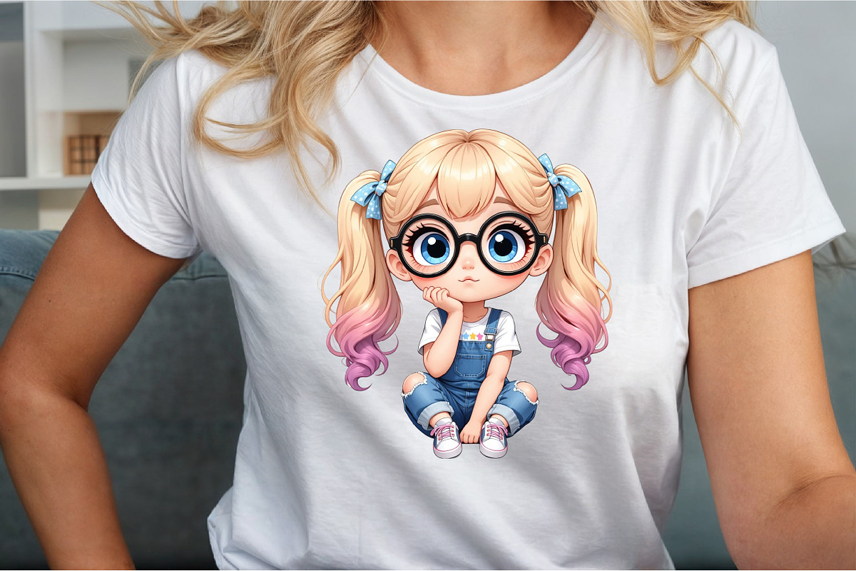 Quirky Cute Little Girl Clipart, an Illustration by Sublimation Artist (Photo 8 of 9)