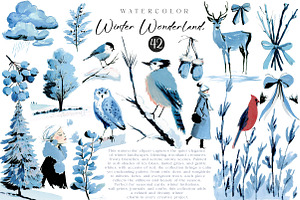 Winter Wonderland, Watercolor Winter, an Illustration by CreationArt