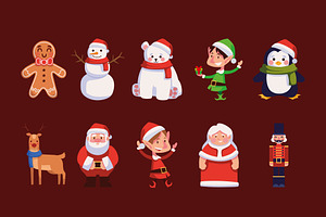 Christmas Character Icon Set, a Templates & Theme by studiogstock