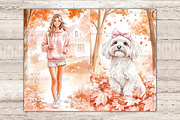 Pink Autumn Junk Journal Pages, a Seasonal Illustration by GlamArtZhanna (Thumbnail 10 of 10)