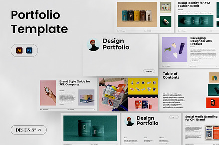 Ai & Psd / Portfolio Template, a Presentation Template by Design18th