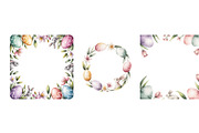 Happy easter watercolor frames, a Texture Illustration by SketchArtStudio (Thumbnail 2 of 4)
