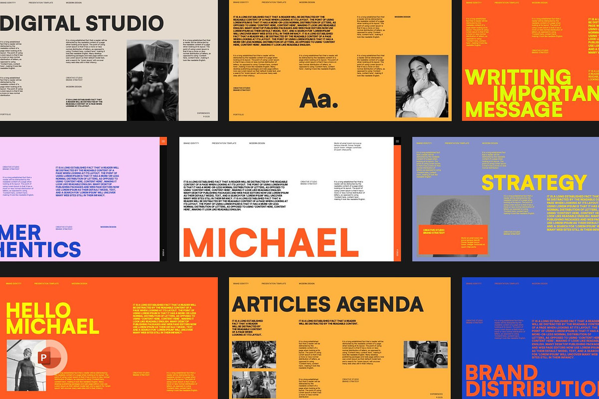 Michael - Brand Portfolio PowerPoint, a Presentation Template by Creatorism (Photo 1 of 9)