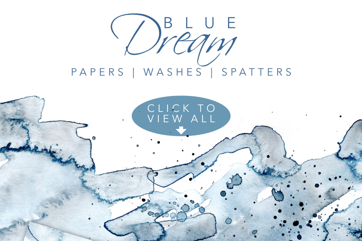 Blue Watercolor Washes+Papers, an Illustration by Feather Grace Designs (Photo 7 of 7)