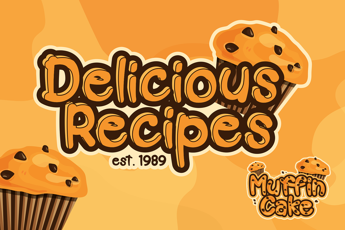 Muffin Cake | Delicious Fonts, a Font by RT Studio (Photo 2 of 7)