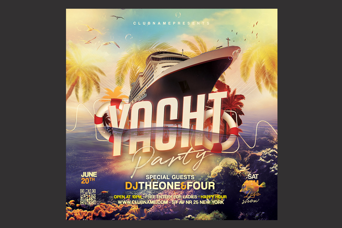 Yacht Party Flyer, a Flyer Template by DSGraphicDesign