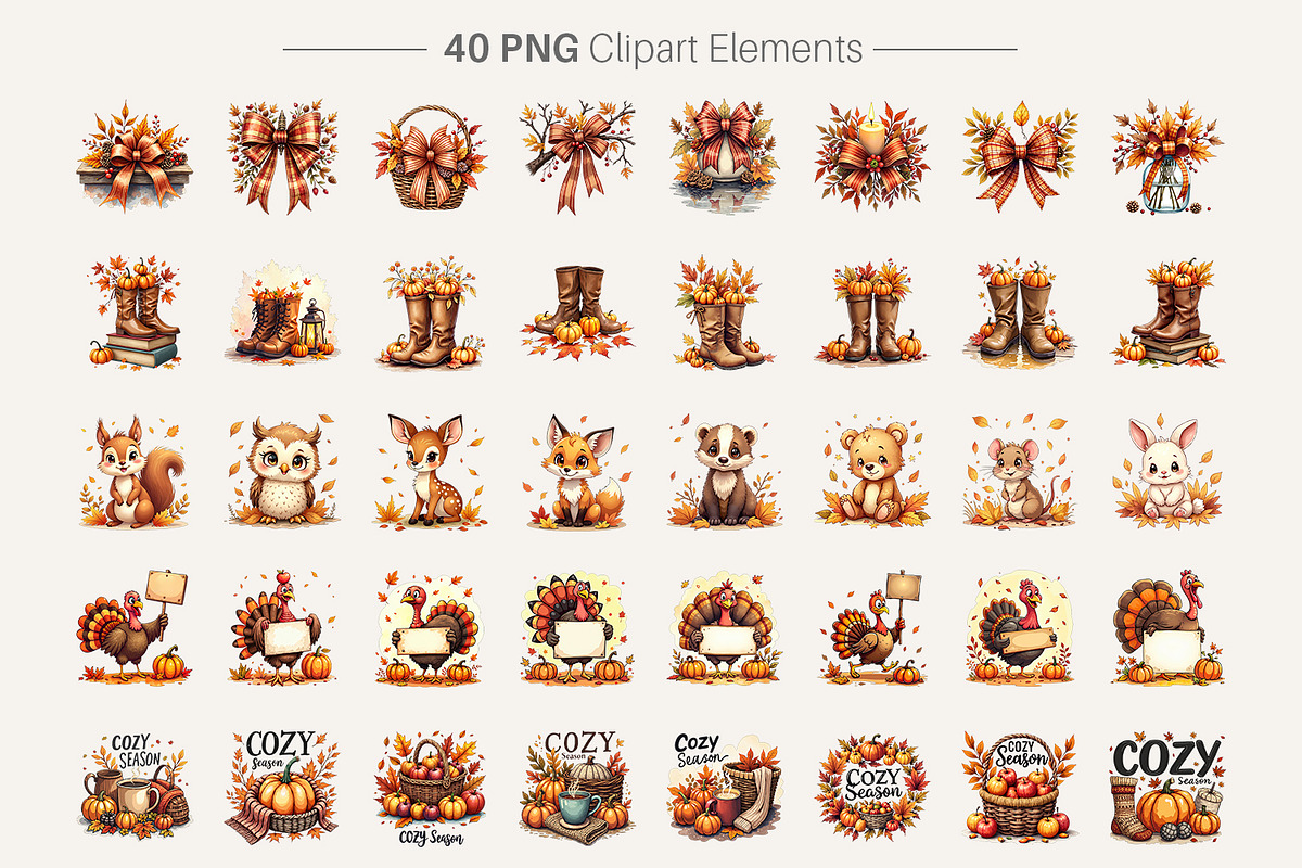 Autumn Watercolor Clipart Bundle, an Illustration by Artnoy (Photo 2 of 8)