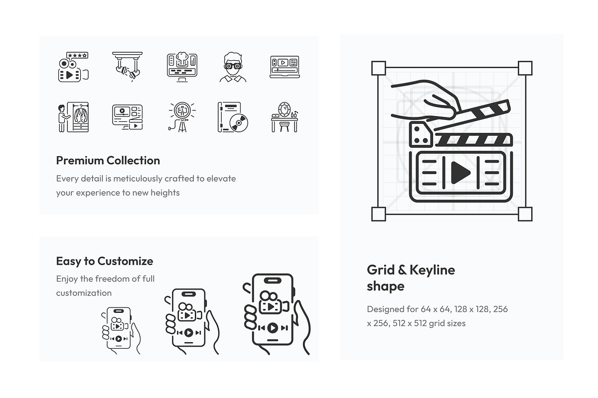 75 Filming Icons, an Outline Icon by Prosymbols (Photo 3 of 5)