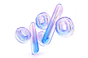 3d Glass Holographic Falling Percent