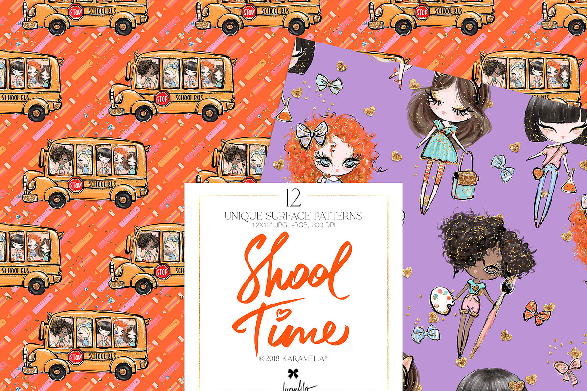 Back to School Seamless Patterns, a Pattern Graphic by KaramfilaS (Photo 4 of 8)