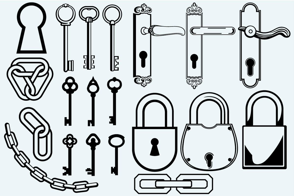 Locks and keys, an Object Graphic by LineworkStock