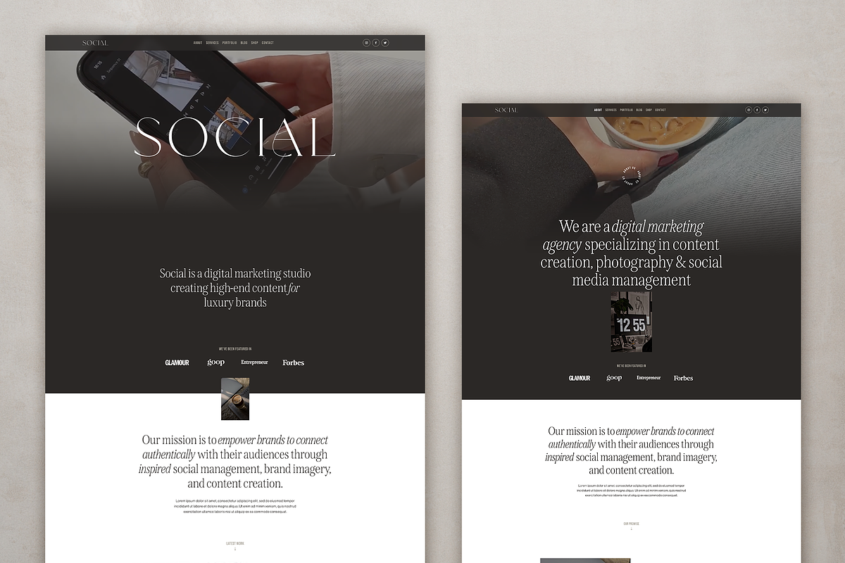Social: Squarespace 7.1 Template, a Squarespace Template by The Styled Square (Photo 8 of 8)