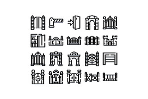 Gate icons set for property and, an Object Graphic by pikepicture