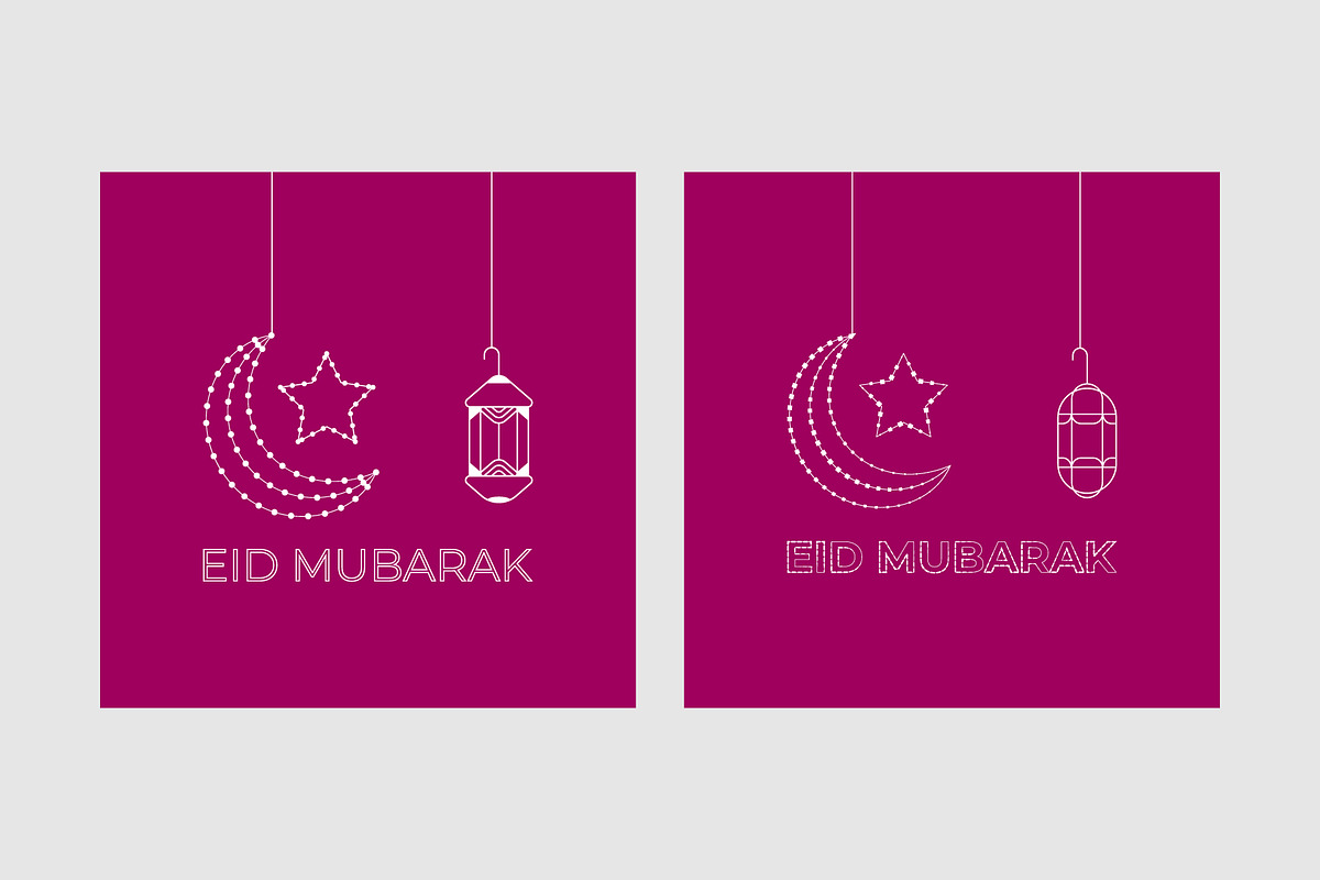 Eid Mubarak Greeting Card, a Decorative Illustration by Lakhan1998 (Photo 6 of 6)
