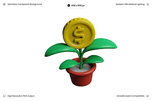 Coin Plant Pot 3D, an Object 3D Model by Wencory