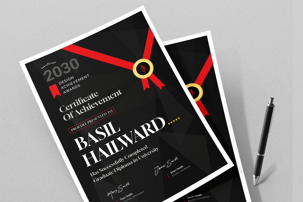 Graduation Certificate Template, a Stationery Template by ContestDesign (Photo 3 of 3)