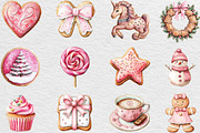 Watercolor Pink Gingerbread Clipart, an Illustration by Black Bird Studio (Thumbnail 4 of 6)