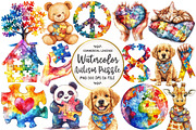 Autism Puzzle Sublimation Clipart, an Illustration by OK Design (Thumbnail 1 of 5)