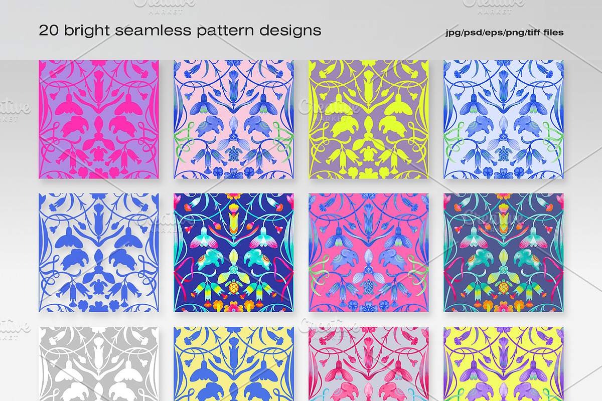 Indian elephant patterns, a Pattern Graphic by ANAKOTO (Photo 2 of 6)
