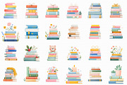 Watercolor Stack of Books Clipart, an Illustration by Libby Wishes (Thumbnail 5 of 5)