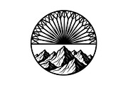 Mountain Sun Circle Design Bundle, an Illustration by Creativeshirt (Thumbnail 13 of 31)