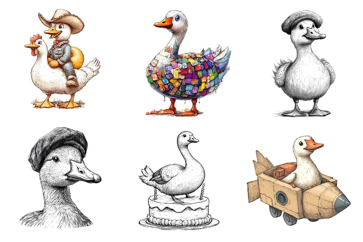 Silly Goose Sublimation Clipart, an Illustration by Dream Creation (Photo 5 of 6)