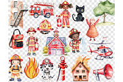 Firefighters Clipart, a Person Illustration by GlamArtZhanna (Thumbnail 5 of 6)