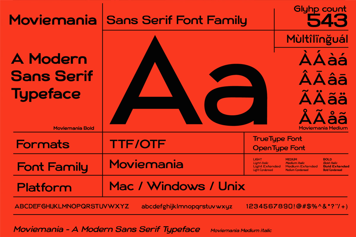 Moviemania - Sans Serif Font Family preview 2
