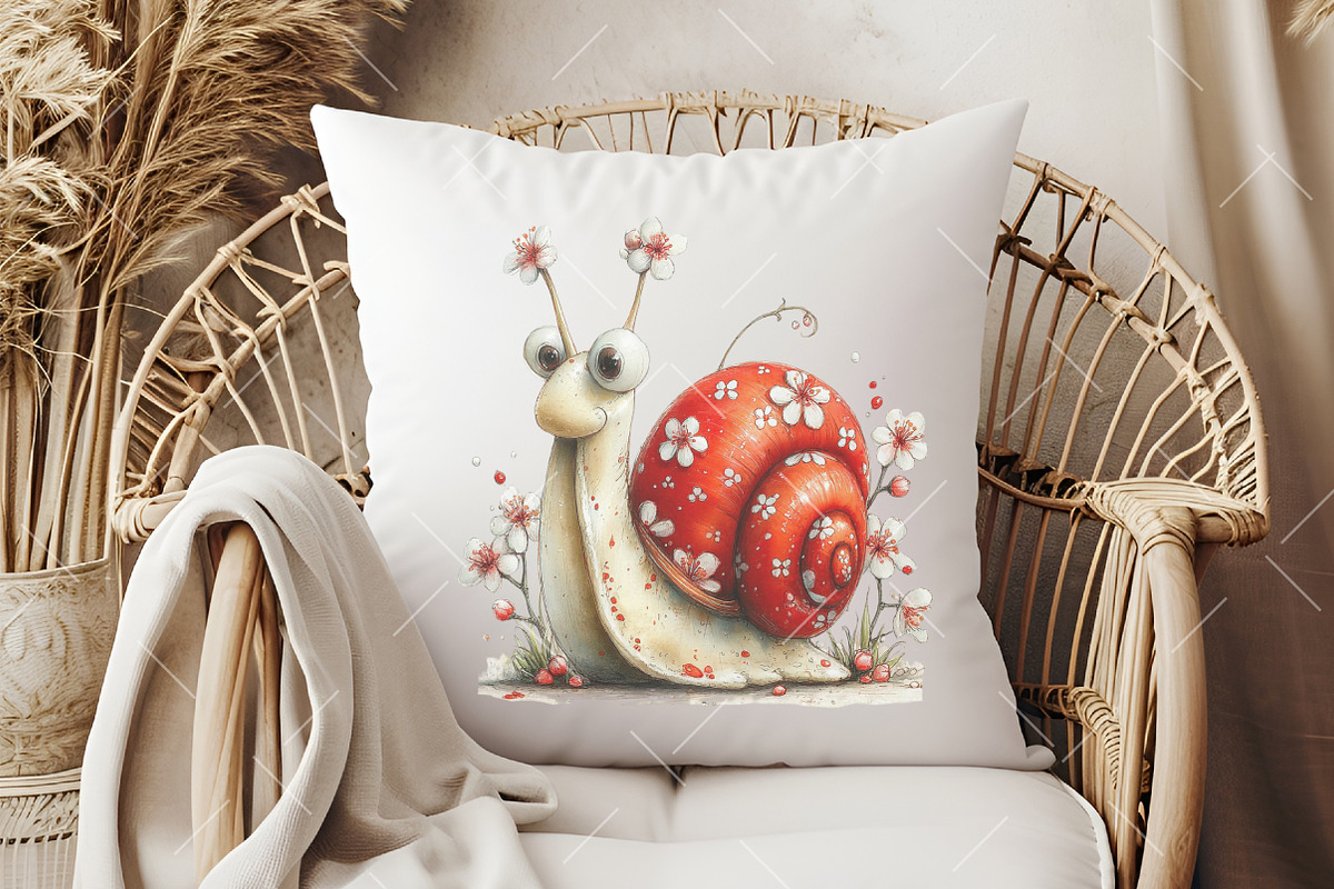 Whimsical Spring Snail Clipart, an Illustration by OK Design (Photo 6 of 6)