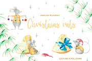 Christmas cheese. Watercolor set, an Animal Illustration by SaharaArt (Thumbnail 2 of 5)