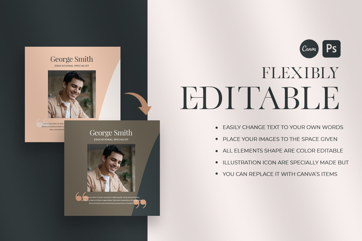 Instagram Puzzle e-Course PS CANVA, a Social Media Template by Eviory