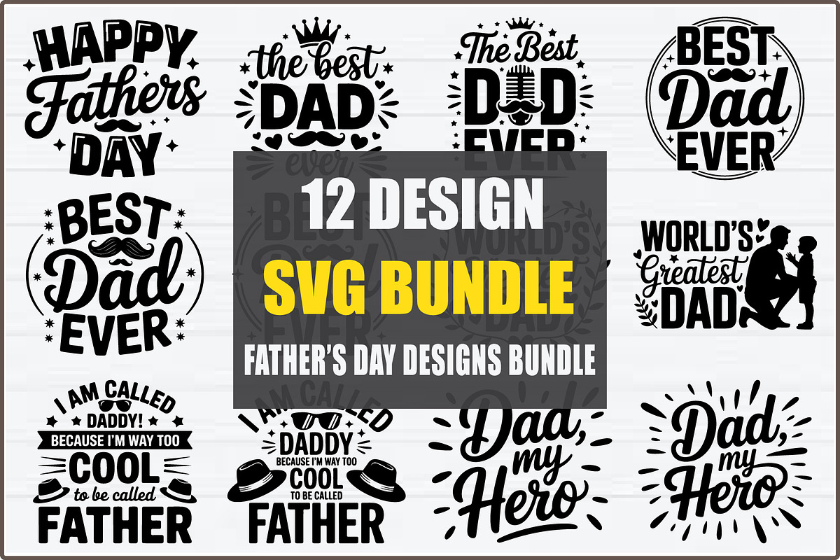 Best Dad Ever T-Shirt Bundle, an Object Graphic by jahid234 (Photo 1 of 13)