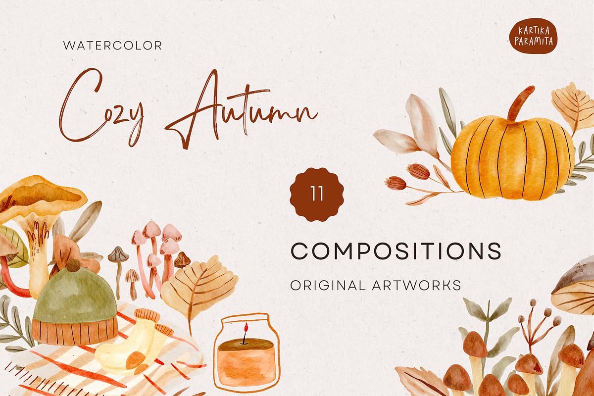 Hand Drawn Autumn Floral and Food, an Animal Illustration by Kartika Prints (Photo 9 of 13)