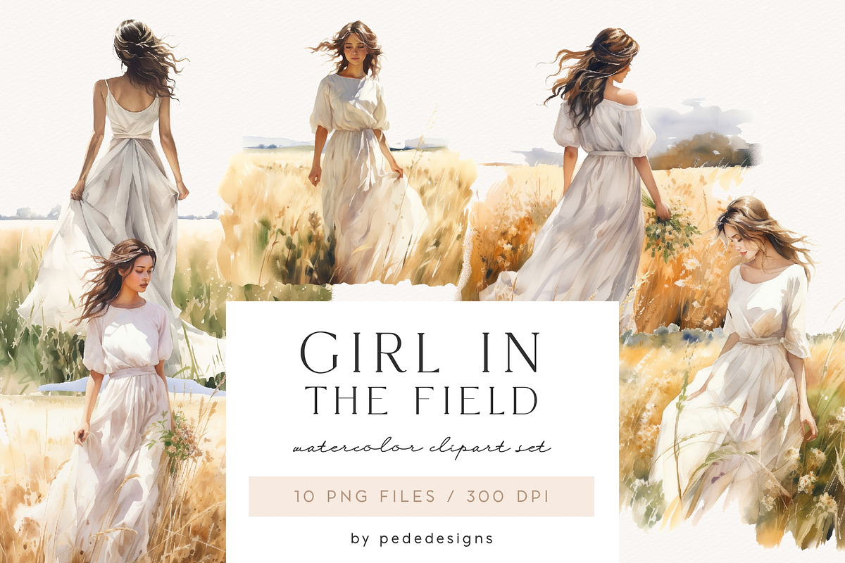 Girl In The Field, a Person Illustration by PeDe Designs (Photo 1 of 6)