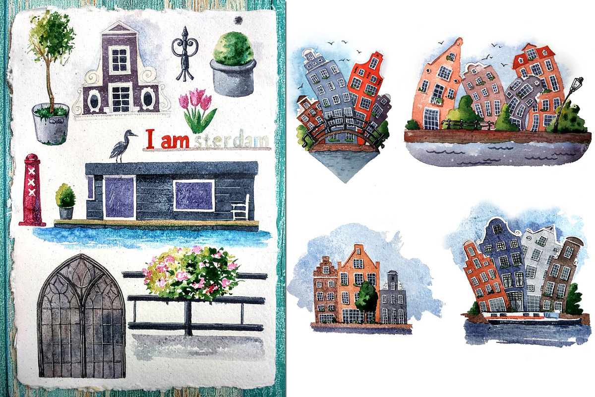 Amsterdam houses and details., an Illustration by fiolika (Photo 8 of 9)