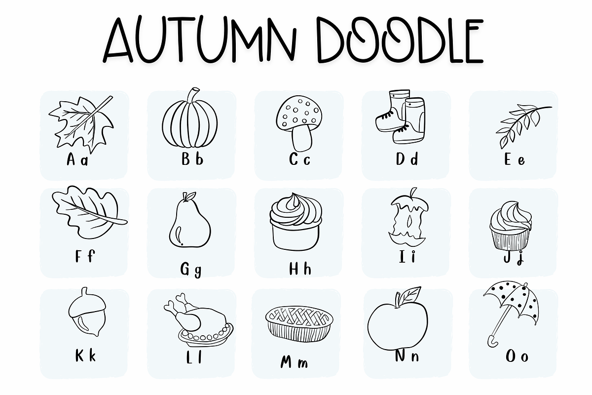 Autumn doodle | Symbols Fonts preview 2