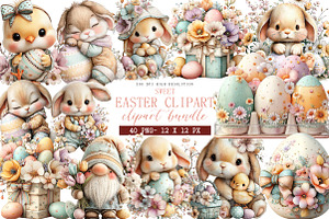 Sweet Easter Clipart, an Illustration by DreamArtGraphic