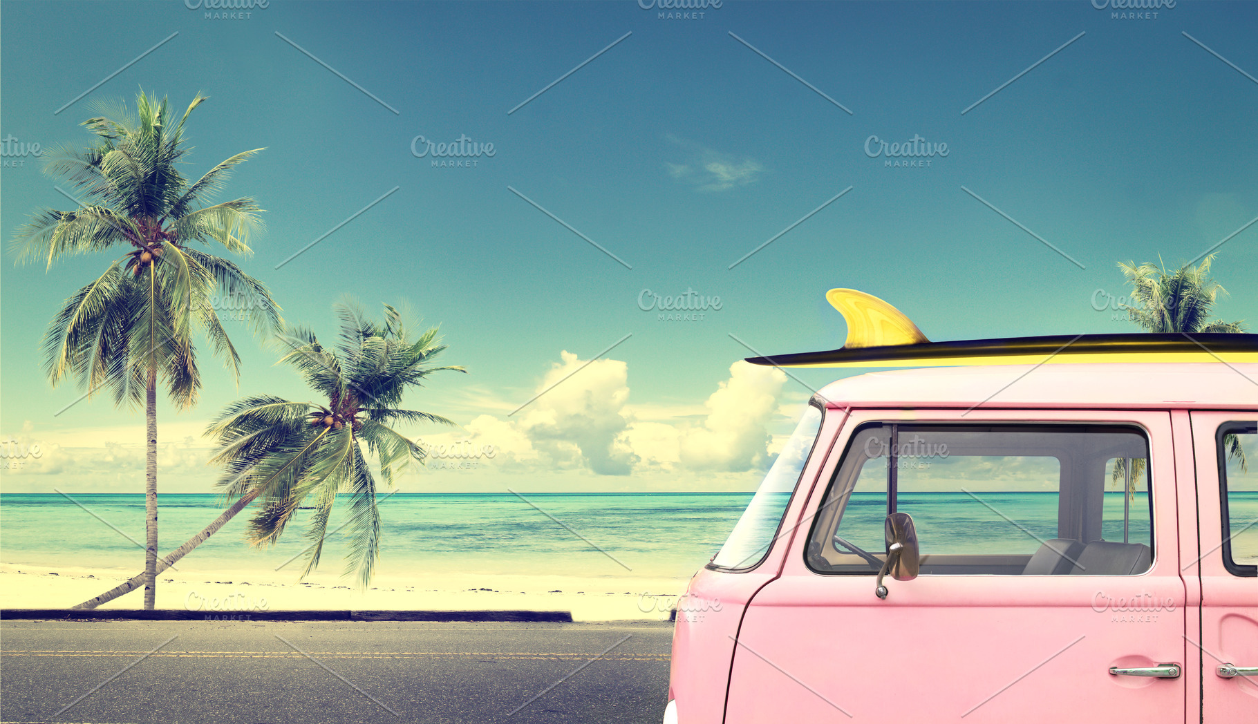 Vintage car on the beach, a Holiday Photo by jakkapan