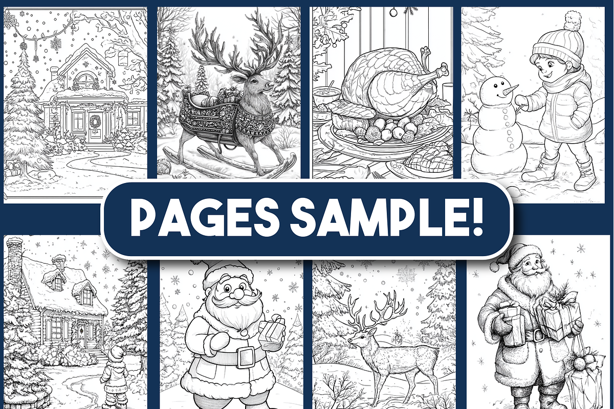 Happy Christmas Coloring Book, an Animal Illustration by Design Home (Photo 3 of 3)