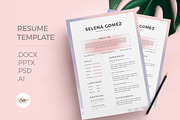 Watercolor Theme Resume Template, a Resume Template by Emaholic Template (Thumbnail 2 of 4)